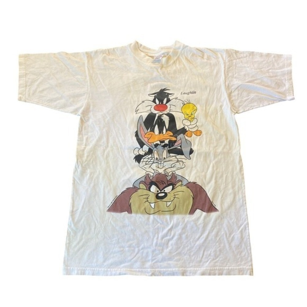 Vintage 1994 Warner Bros Looney Tunes 2 Sided‎ T-Shirt L Laughlin Sherrys Best